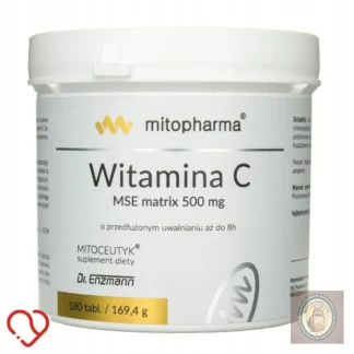 Witamina C MSE Matrix 500mg 180 tabletek – długie uwalnianie — zdjęcie 1