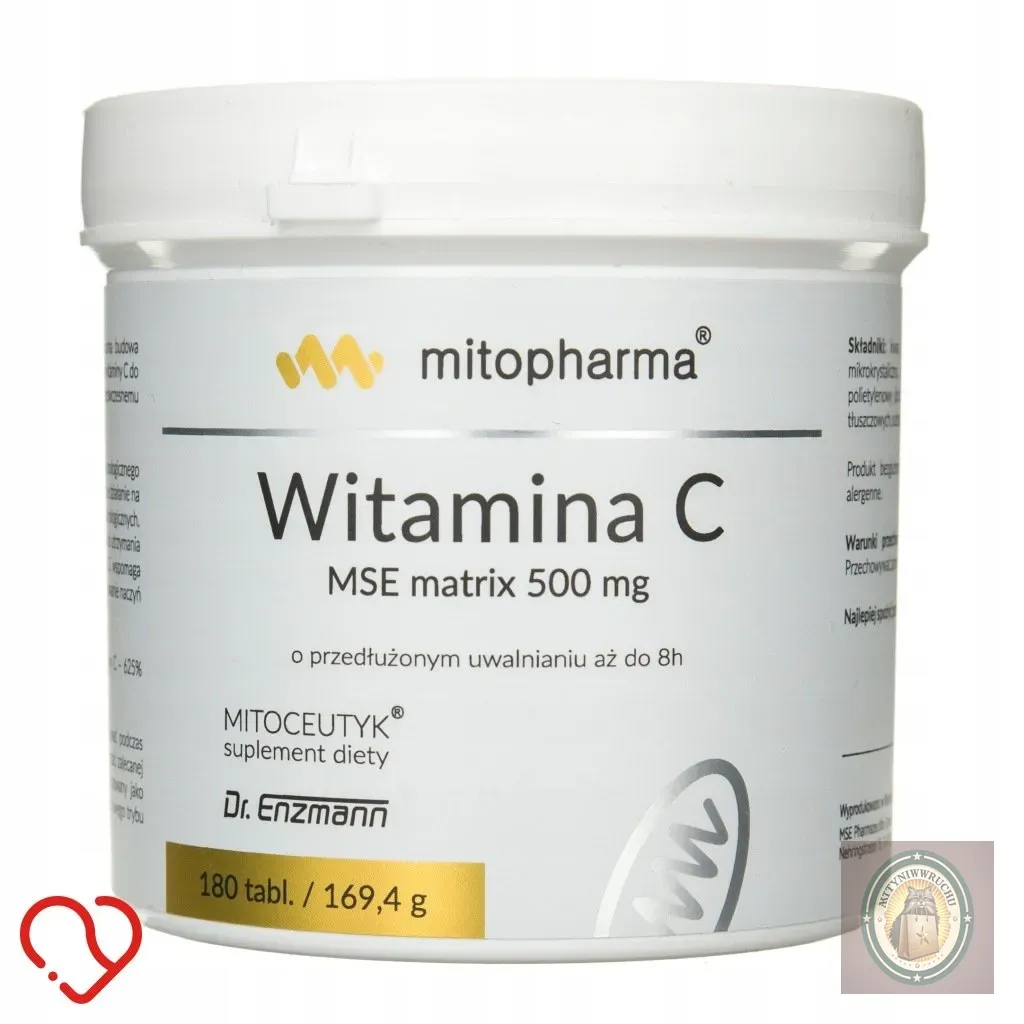 Witamina C MSE Matrix 500mg 180 tabletek – długie uwalnianie — zdjęcie 1